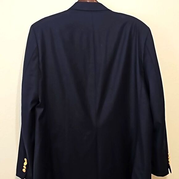 - Lauren Ralph Lauren Mens Navy Blue Blazer Gold Tone Buttons Size 44R - Picture 5 of 13